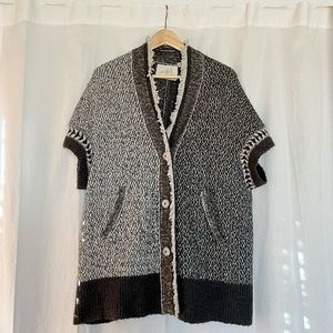 Anthropologie Angel of the North Short Sleeve Wool Cardigan XS/S